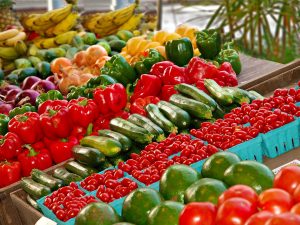 Groenten en fruit in de supermarkt